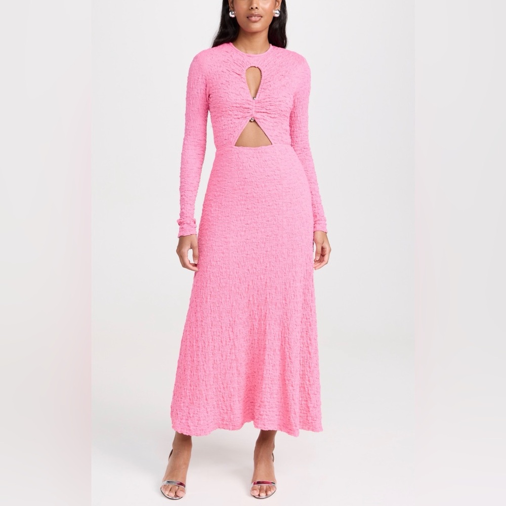 Sabina Musayev Vibrant Pink Long Sleeve Dress